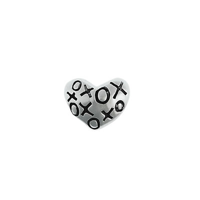XOXO Heart Bead in Sterling Silver