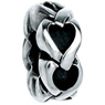 Hearts Spacer Bead in Sterling Silver