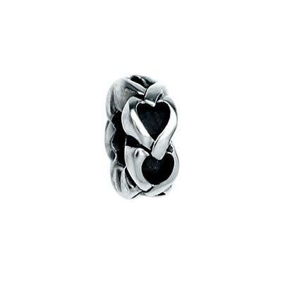 Hearts Spacer Bead in Sterling Silver
