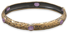 Bronze and Amthyst Bangle Bracelet