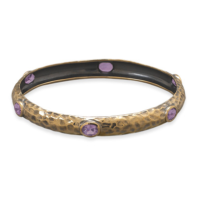 Bronze and Amthyst Bangle Bracelet