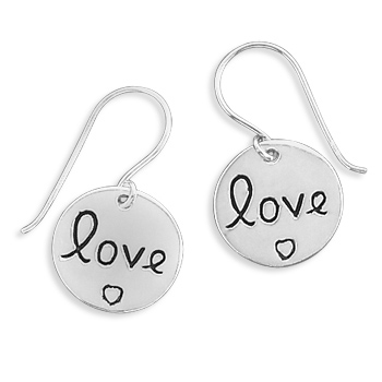Love Earrings, Sterling Silver