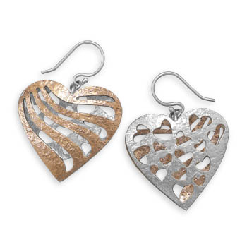 Two Tone Reversible Heart Earrings