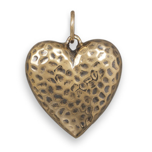 Bronze Puffy Heart Pendant