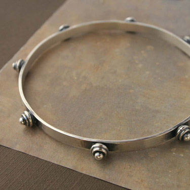 Sterling Silver Stud Bangle
