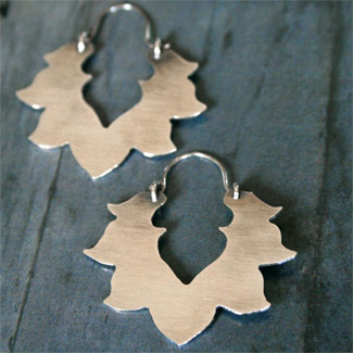 Sterling Silver Lotus Earrings