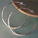 Hammered Sterling Silver Hoop Earrings