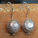 Tudor Pearl Earrings in Sterling Silver