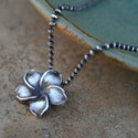 Sterling Silver Plumeria Flower Necklace