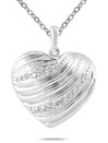 Diamond Heart Pendant in .925 Sterling Silver