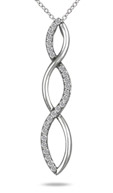 0.25 Carat Diamond Twist Pendant in .925 Sterling Silver