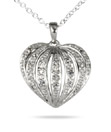 Diamond Heart Pendant in Platinum Plated Sterling Silver