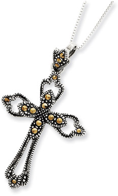 Sterling Silver Marcasite Cross Pendant