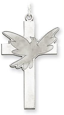 Holy Spirit Dove Dove Cross in 925 Sterling Silver