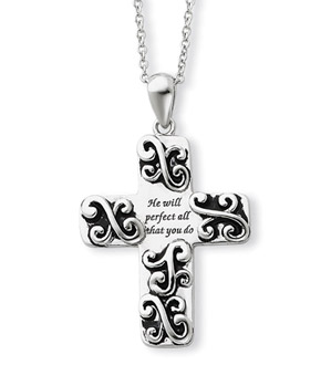 He Will Be Perfect Sterling Silver Cross Pendant