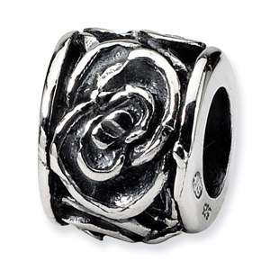 .925 Sterling Silver Floral Bead