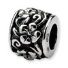 .925 Sterling Silver Floral Bead