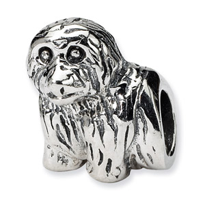 .925 Sterling Silver Dog Bead