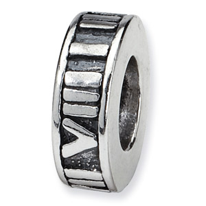 .925 Sterling Silver Roman Numeral Spacer Bead