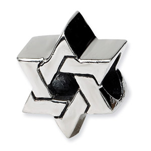 .925 Sterling Silver Star of David Bead