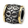 .925 Sterling Silver & 14k  Barrel Bead