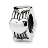 .925 Sterling Silver Heart Bead