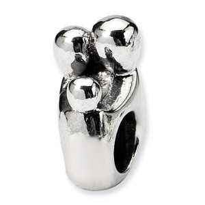 .925 Sterling Silver Family of 3 Bead
