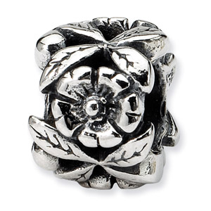 Sterling Silver Floral Bead
