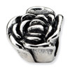 .925 Sterling Silver Rose Floral Bead