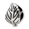 .925 Sterling Silver Leaf Design Bead