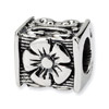 Sterling Silver Floral Cube Bead