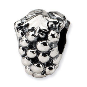 .925 Sterling Silver Grapes Bead
