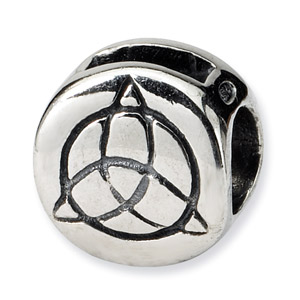 .925 Sterling Silver Celtic Trinity Bead