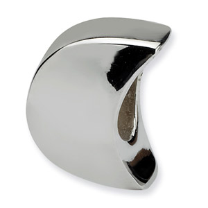 .925 Sterling Silver Moon Bead