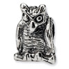 .925 Sterling Silver Owl Bead