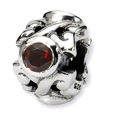 .925 Sterling Silver Celtic Bead with CZ Accent