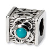 Sterling Silver Turquoise CZ Bead