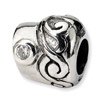 .925 Sterling Silver CZ Bead
