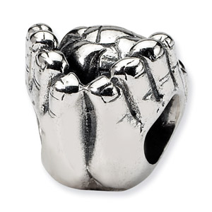 .925 Sterling Silver World in Hands Bead