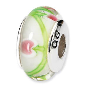 Cherries Hand Blown Glass and .925 Sterling Silver Band