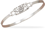 Floral Sterling Silver Bangle Bracelet