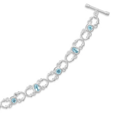 Sterling Silver and Blue Topaz Bracelet