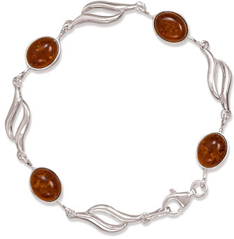 Sterling Silver & Amber Bracelet