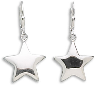 Puffed Star Sterling Silver Earrings