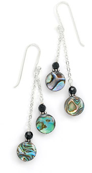 Paua Shell and Black Onyx Earrings