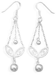 Filigree Drop Earrings in Sterling Silver