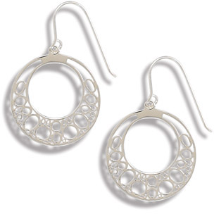 Circle Design Sterling Silver Earrings