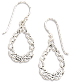 Braided Sterling Silver Celtic Knot work Earrings