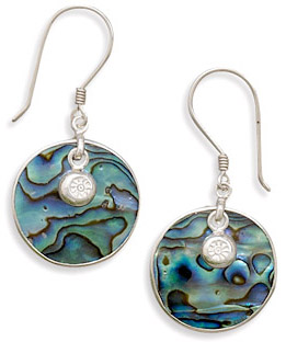 Paua Shell Earrings in Sterling Silver
