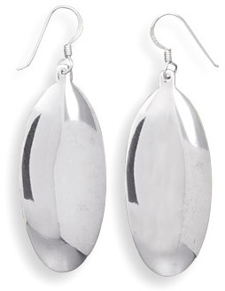 Polished Oval Sterling Silver Earrings